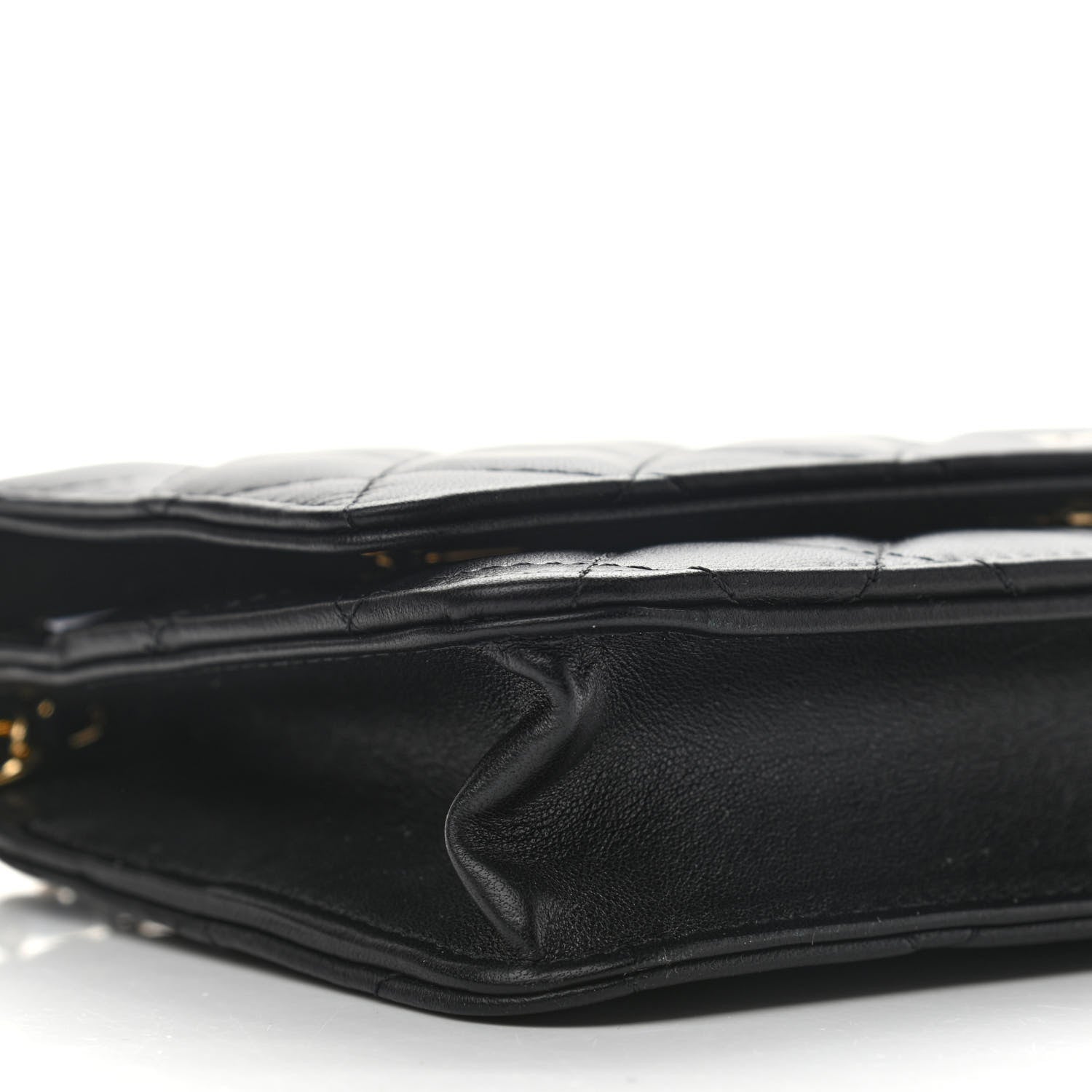Chanel Lambskin Quilted Wallet On Chain WOC Black 10 of 15
