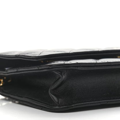 Chanel Lambskin Quilted Wallet On Chain WOC Black 10 of 15