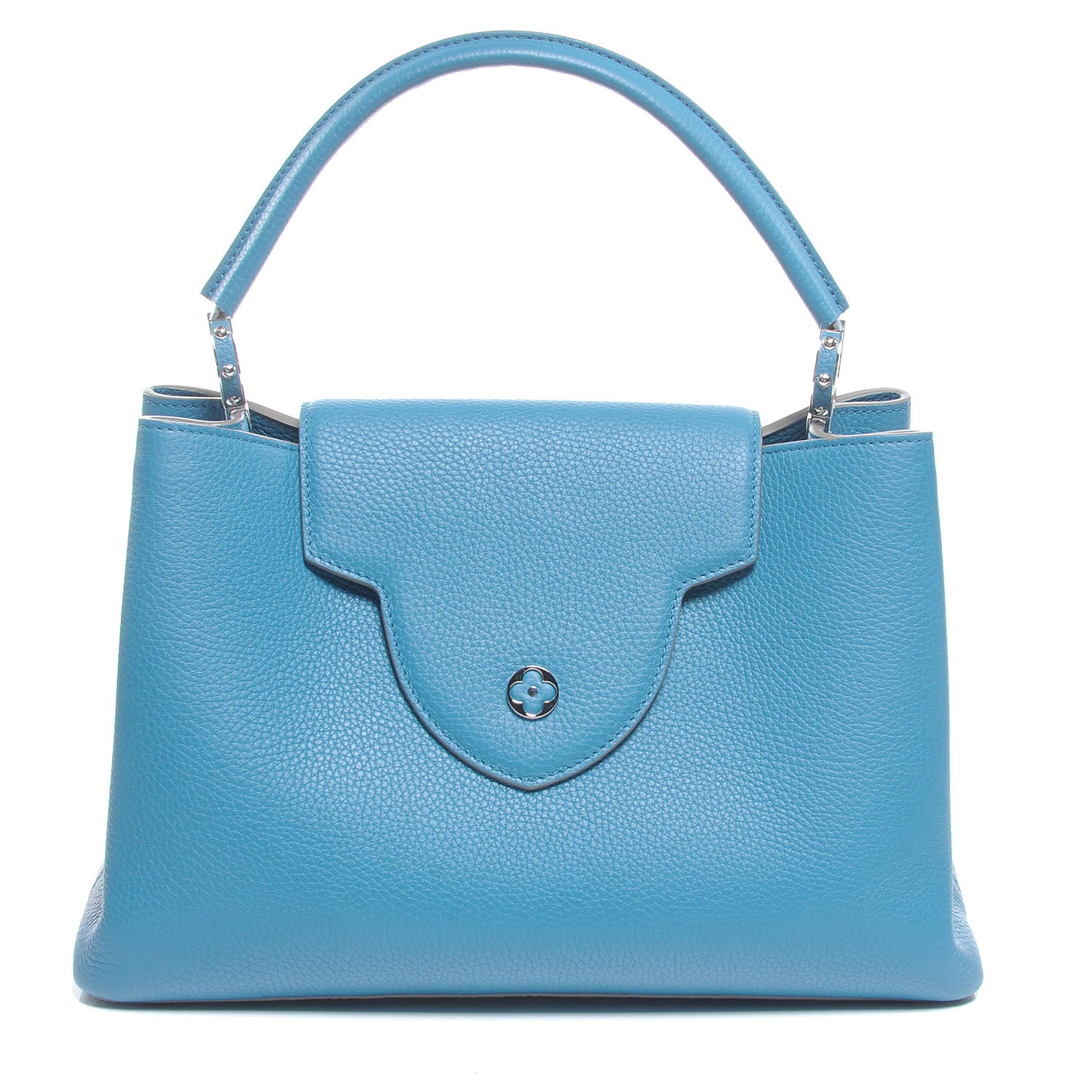 Louis Vuitton Taurillon Capucines MM Bleu Canard 3 of 11