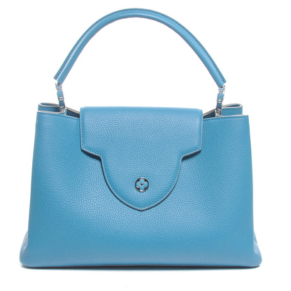 Louis Vuitton Taurillon Capucines MM Bleu Canard 3 of 11
