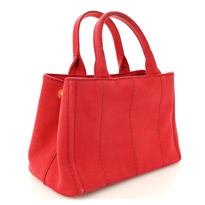 Prada Canapa Small Logo Tote Rosso 3 of 10