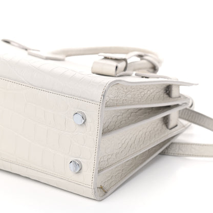 Saint Laurent Calfskin Crocodile Embossed Baby Sac De Jour Gris Perle 10 of 10