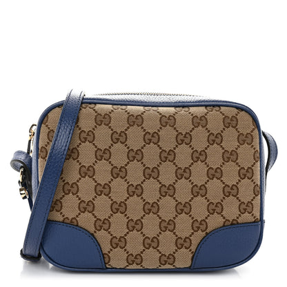 Gucci Monogram Dollar Calfskin Mini Bree Messenger Bag Beige Ebony Caspian 1 of 10
