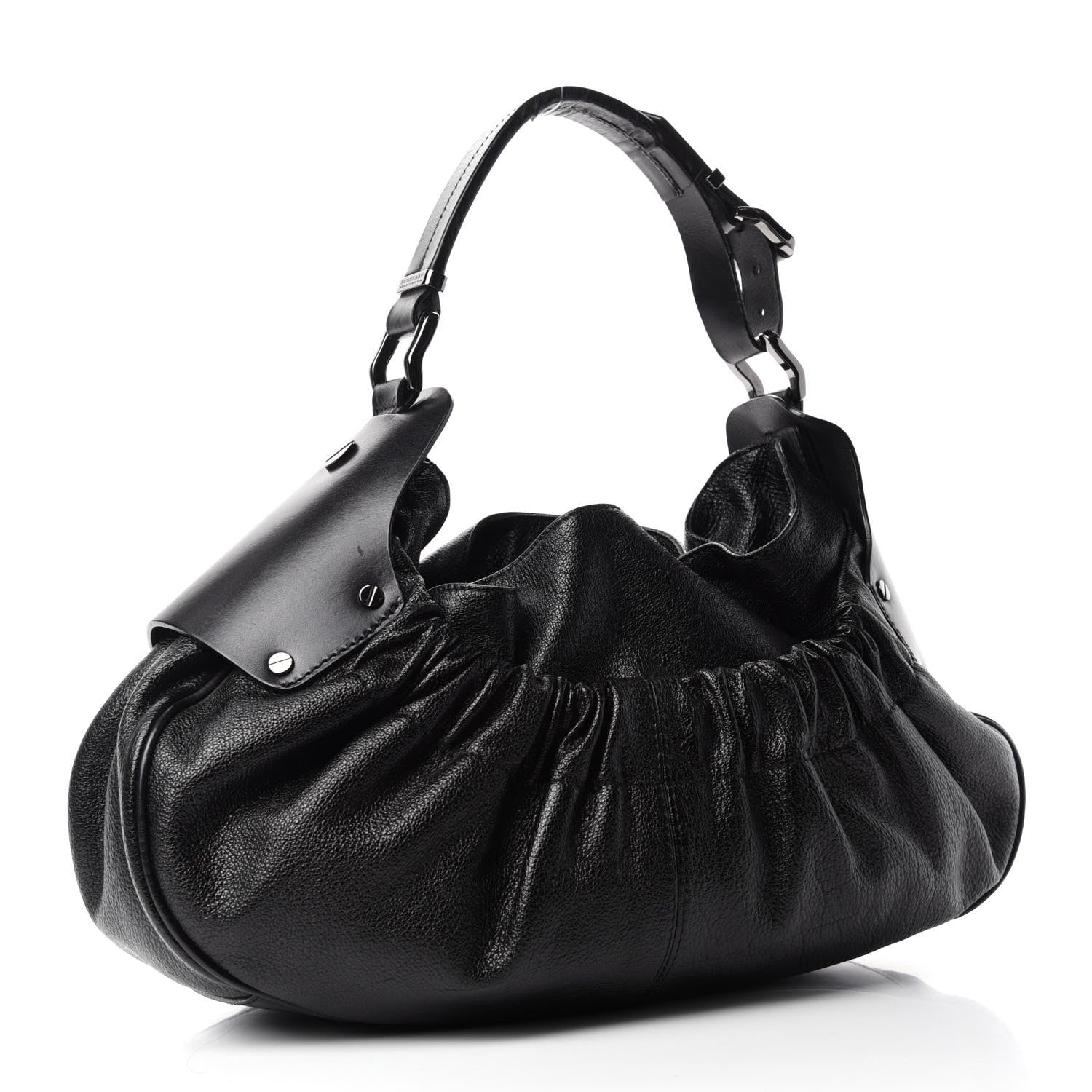 Burberry Calfskin Warrior Hobo Black 3 of 18