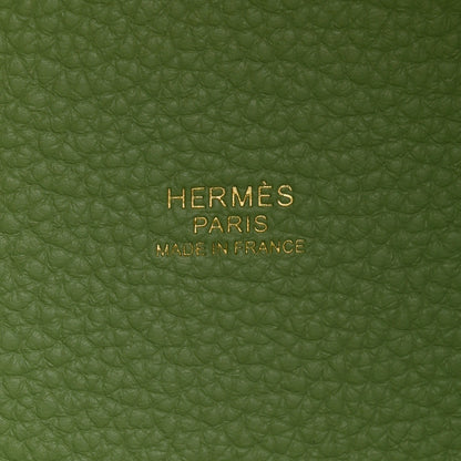 Hermes Taurillon Clemence Picotin Lock 22 MM Vert Criquet 6 of 11