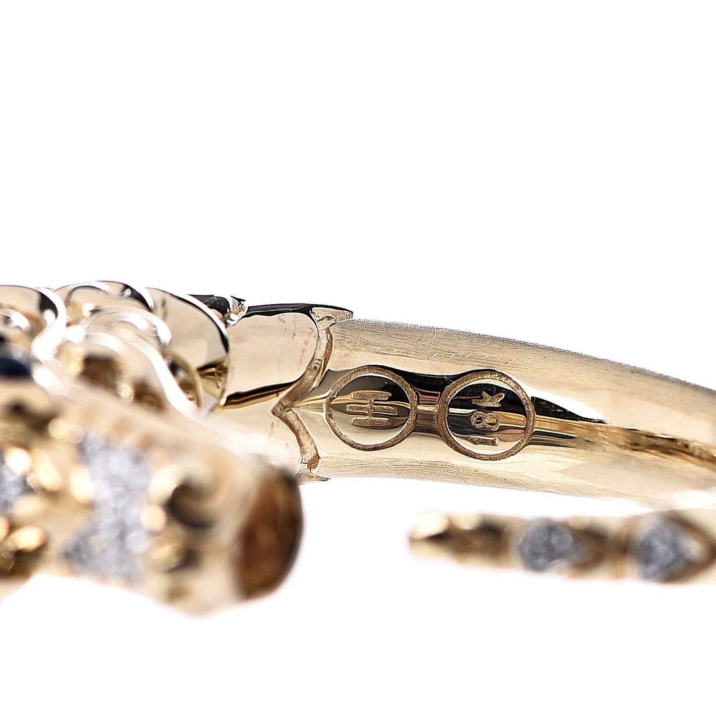 18K Yellow Gold Blue Sapphire Diamond Legends Naga Ring 57 8