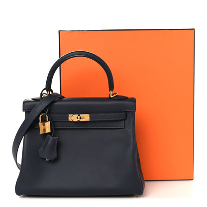 Hermes Swift Kelly Retourne 25 Bleu Indigo 13 of 13
