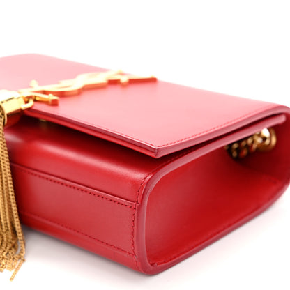 Saint Laurent Calfskin Small Classic Monogram Kate Tassel Satchel Red 9 of 9