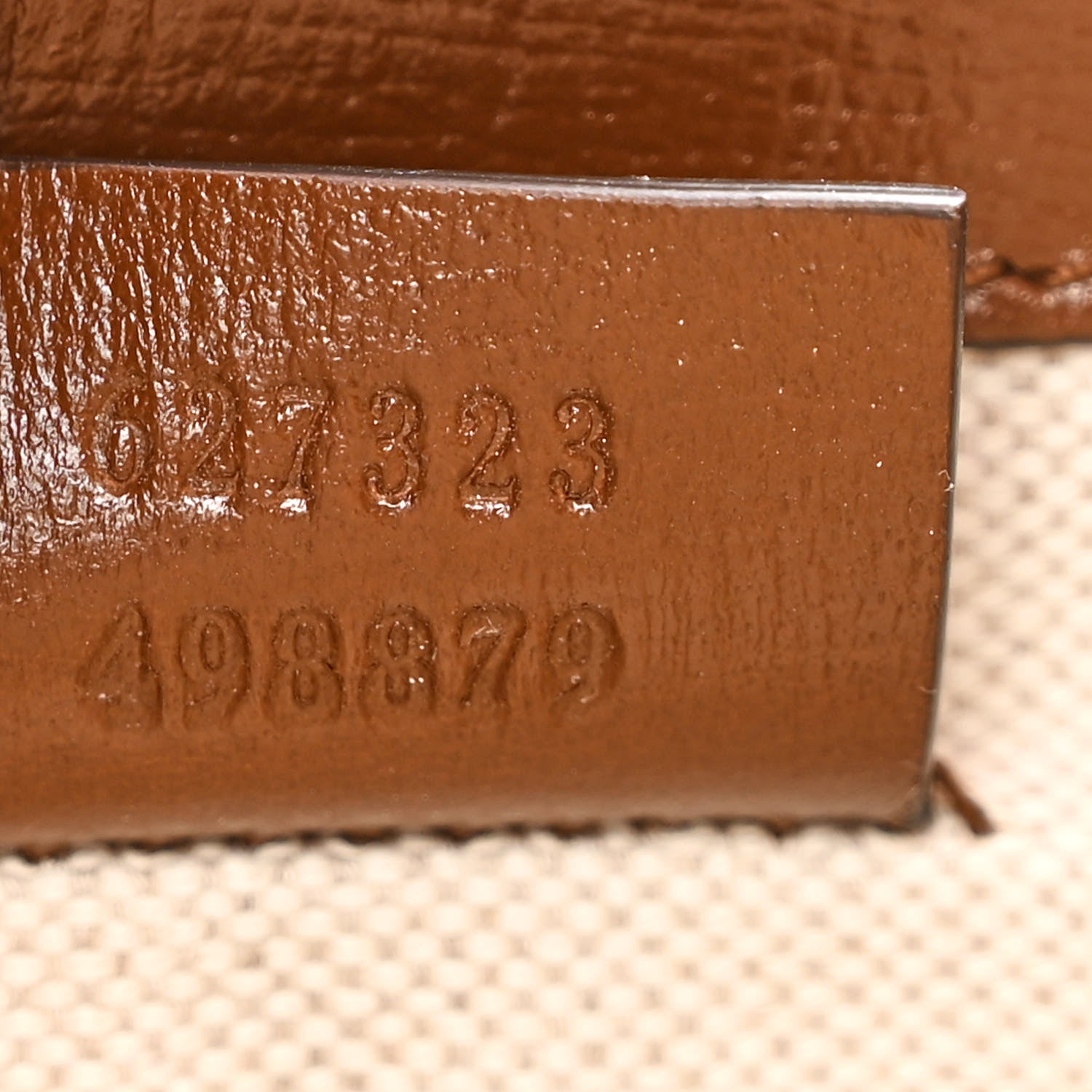 Gucci GG Supreme Monogram Azalea Calfskin Small Horsebit 1955 Foldover Top Handle Bag Beige Ebony Brown Sugar 7 of 10