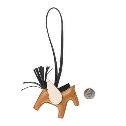 Hermes Milo Lambskin Grigri Rodeo Pegase Horse Bag Charm PM Sesame Black Nata 2 of 4