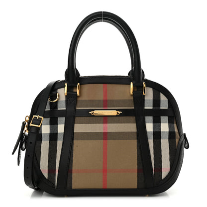 Burberry Bridle Calfskin House Check Small Orchard Bowling Bag Black 1 of 19