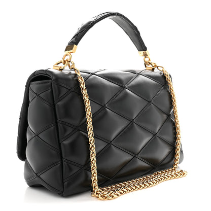 Louis Vuitton Lambskin Malletage Top Handle GO-14 GM Black 4 of 12