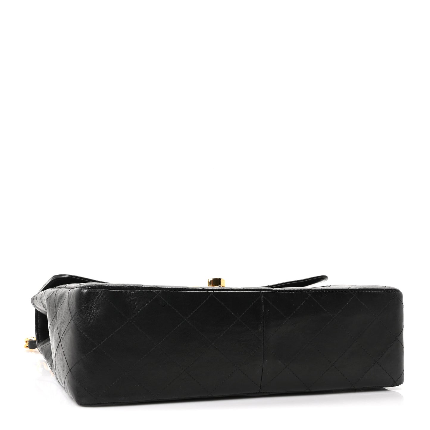 Lambskin Quilted XL Jumbo Single Flap Black