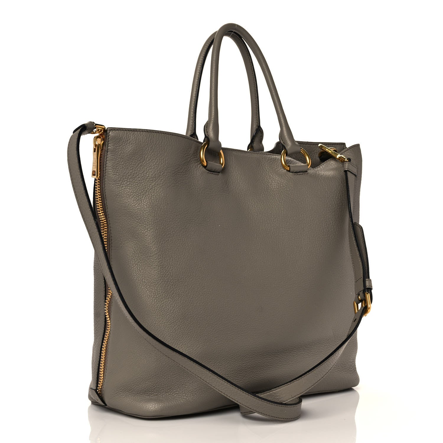 Prada Vitello Phenix Side Zip Tote Argilla 2 of 10