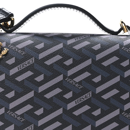 Versace Coated Canvas La Greca Signature Top Handle Bag Black 7 of 9