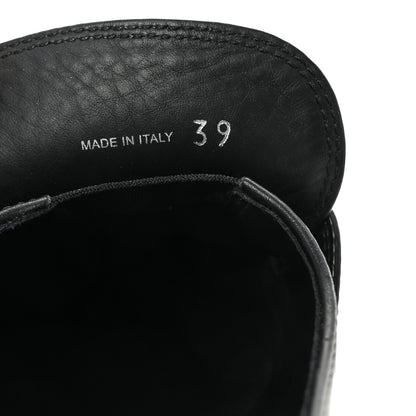 Prada Spazzolato Metal Triangle Logo Double Chocolate Loafers 39 Black 9 of 9