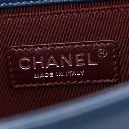 Chanel Calfskin Chevron Quilted Medium Boy Flap Dark Navy Blue 6 of 12