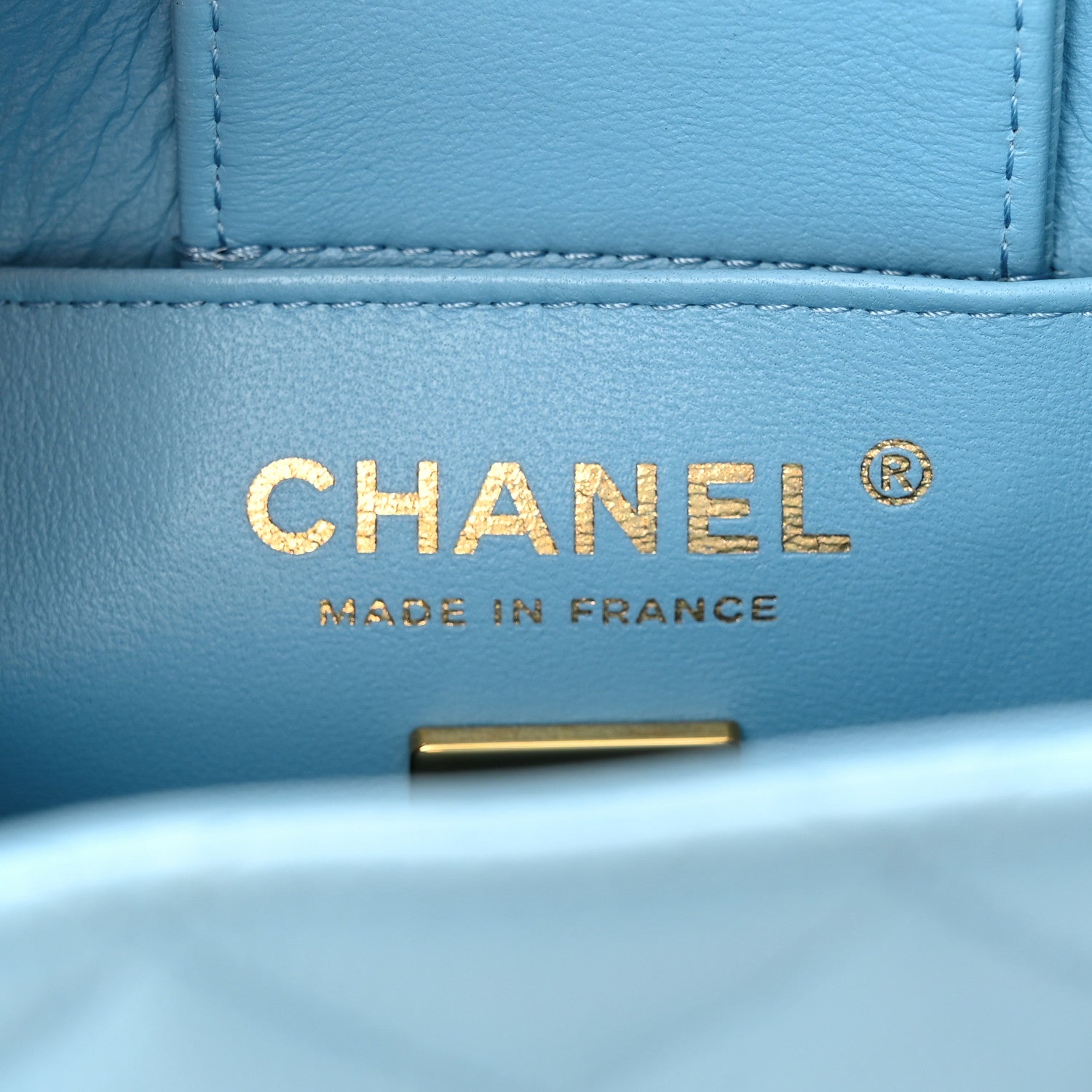 Chanel Caviar Quilted Mini Bucket Bag Blue 6 of 11