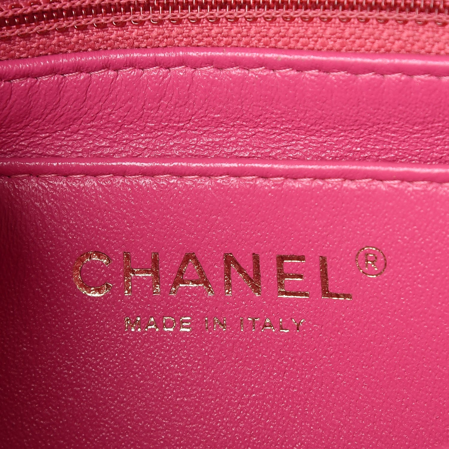 Chanel Lambskin Chevron Quilted Mini Square Flap Fuchsia 6 of 22