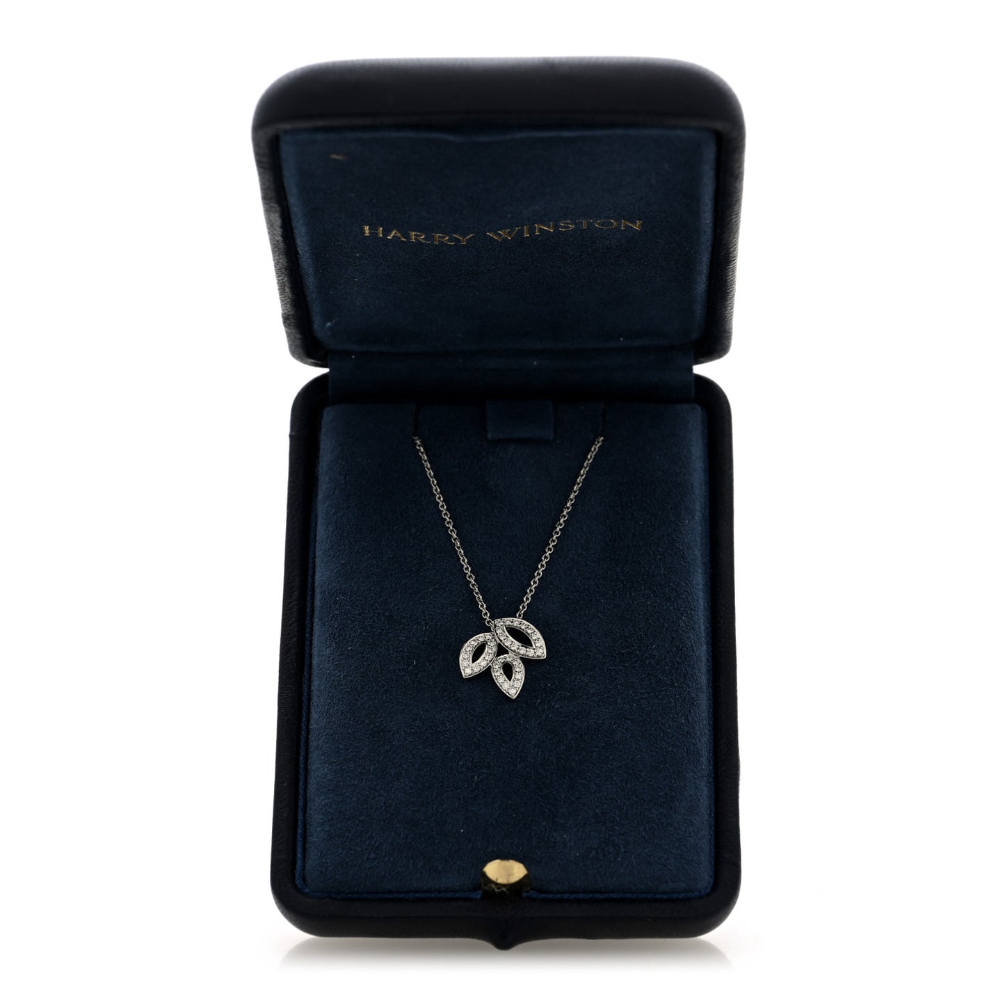 Platinum Diamond Small Lily Cluster Pendant Necklace