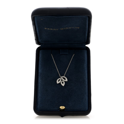 Harry Winston Platinum Diamond Small Lily Cluster Pendant Necklace 5 of 5