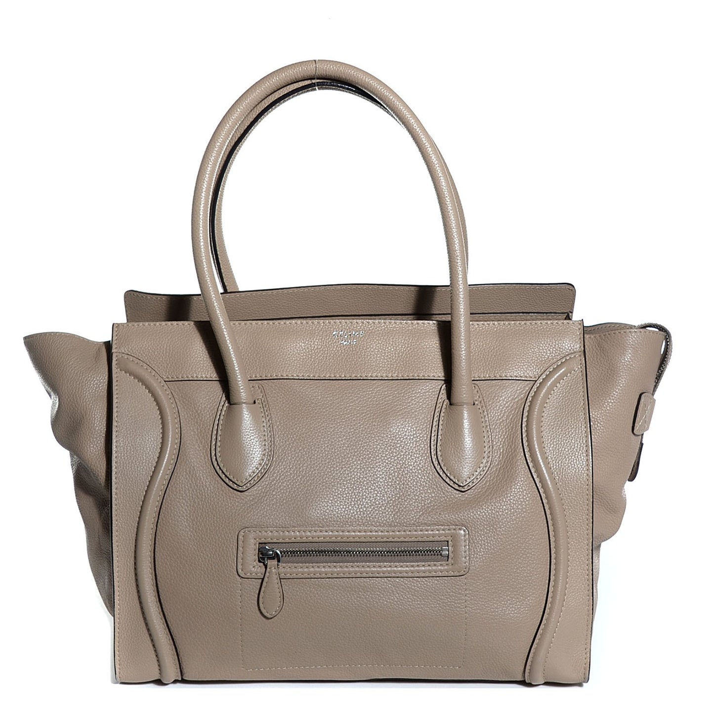 Drummed Calfskin Shoulder Luggage Dune