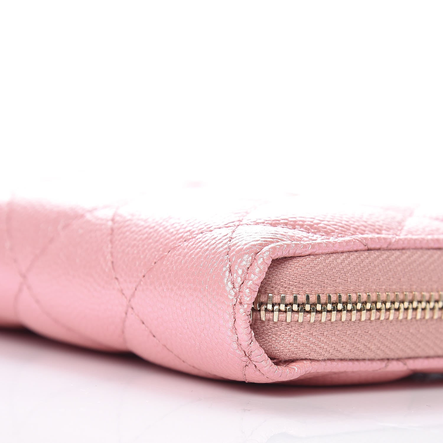 Chanel Iridescent Caviar Quilted Medium Zip Around Wallet Pink 10 of 11