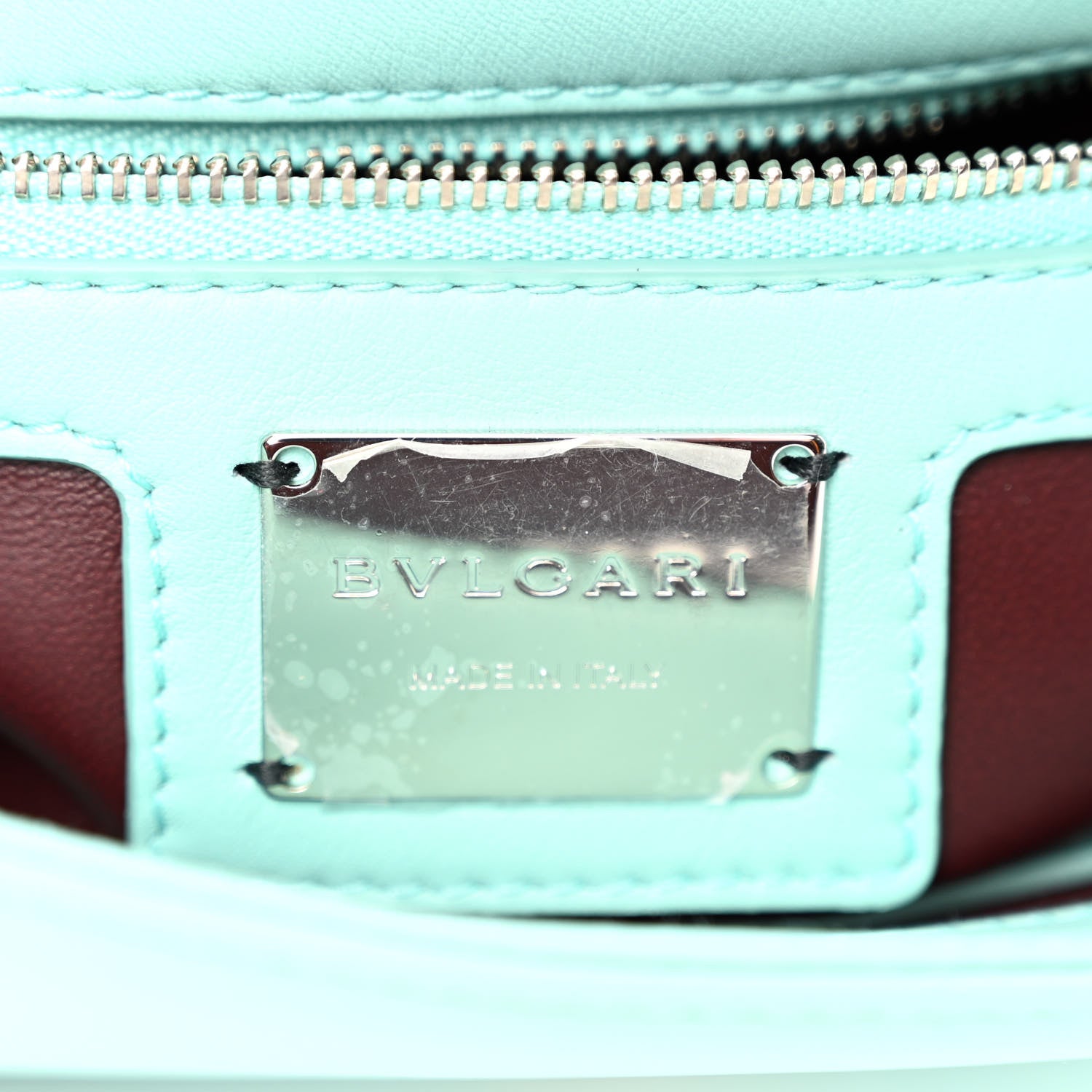 Bulgari Calfskin Matelasse Small Serpenti Cabochon Shoulder Bag Turquoise 7 of 11