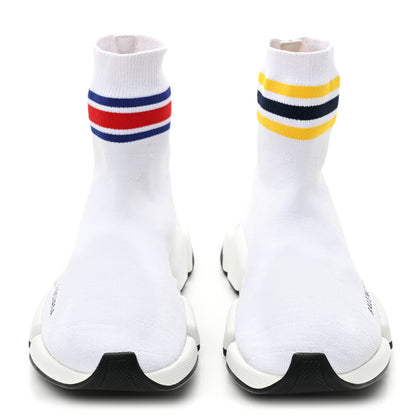 Balenciaga Technical 3D Recycled Knit Striped Womens Speed 2.0 Sneakers 37 White Multicolor 2 of 9