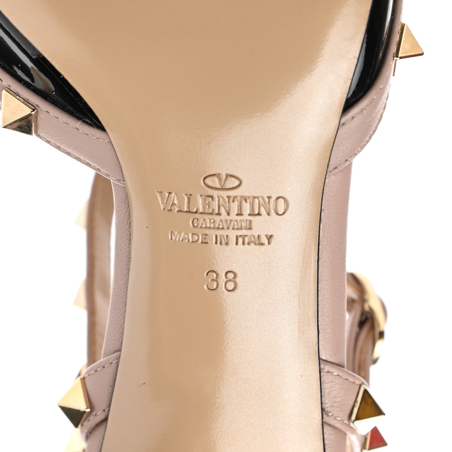 Valentino Garavani Patent Nappa Rockstud Ankle Strap 65mm Pumps 38 Black Poudre 5 of 8