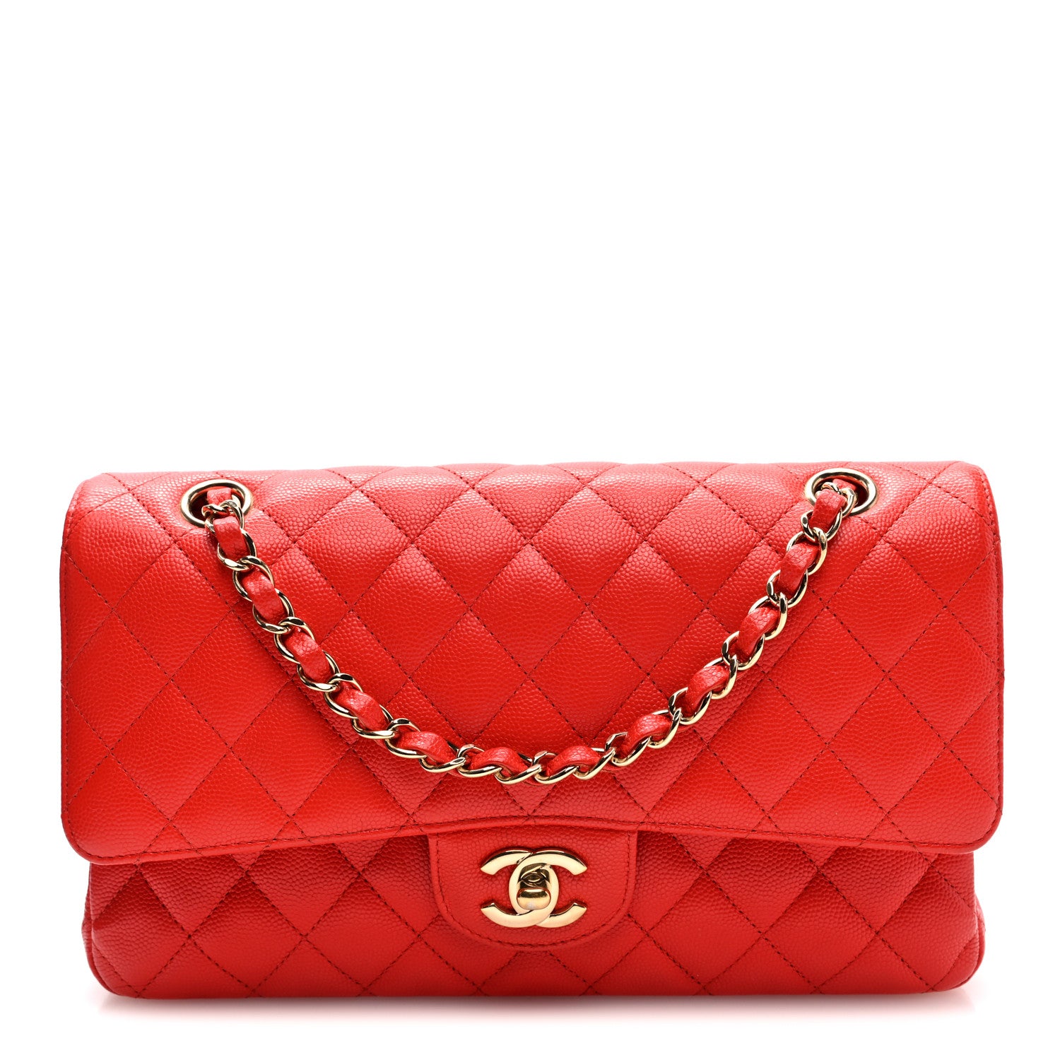 Chanel Caviar Quilted Medium Double Flap Red 1 of 11
