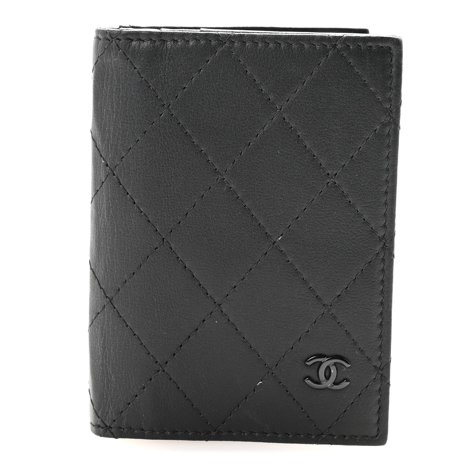 Chanel Calfskin Quilted Card Holder Wallet So Black 1 of 8