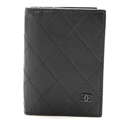 Chanel Calfskin Quilted Card Holder Wallet So Black 1 of 8