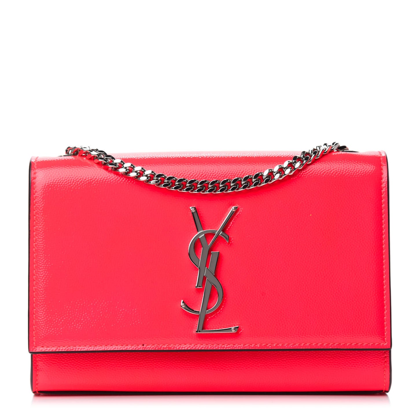 Patent Grain de Poudre Small Monogram Kate Satchel Neon Pink