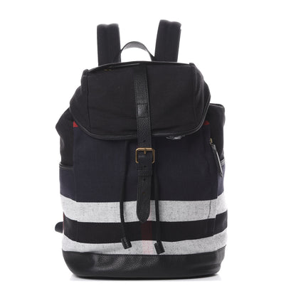 Burberry Overdyed Canvas Mega Check Drifton Backpack Black 1 of 10