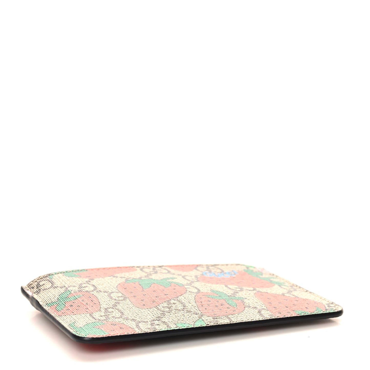 GG Supreme Monogram Strawberry Key Case