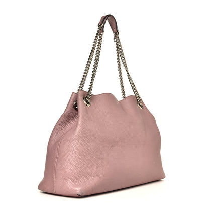 Gucci Pebbled Calfskin Medium Soho Chain Shoulder Bag Dark Cipria 2 of 7