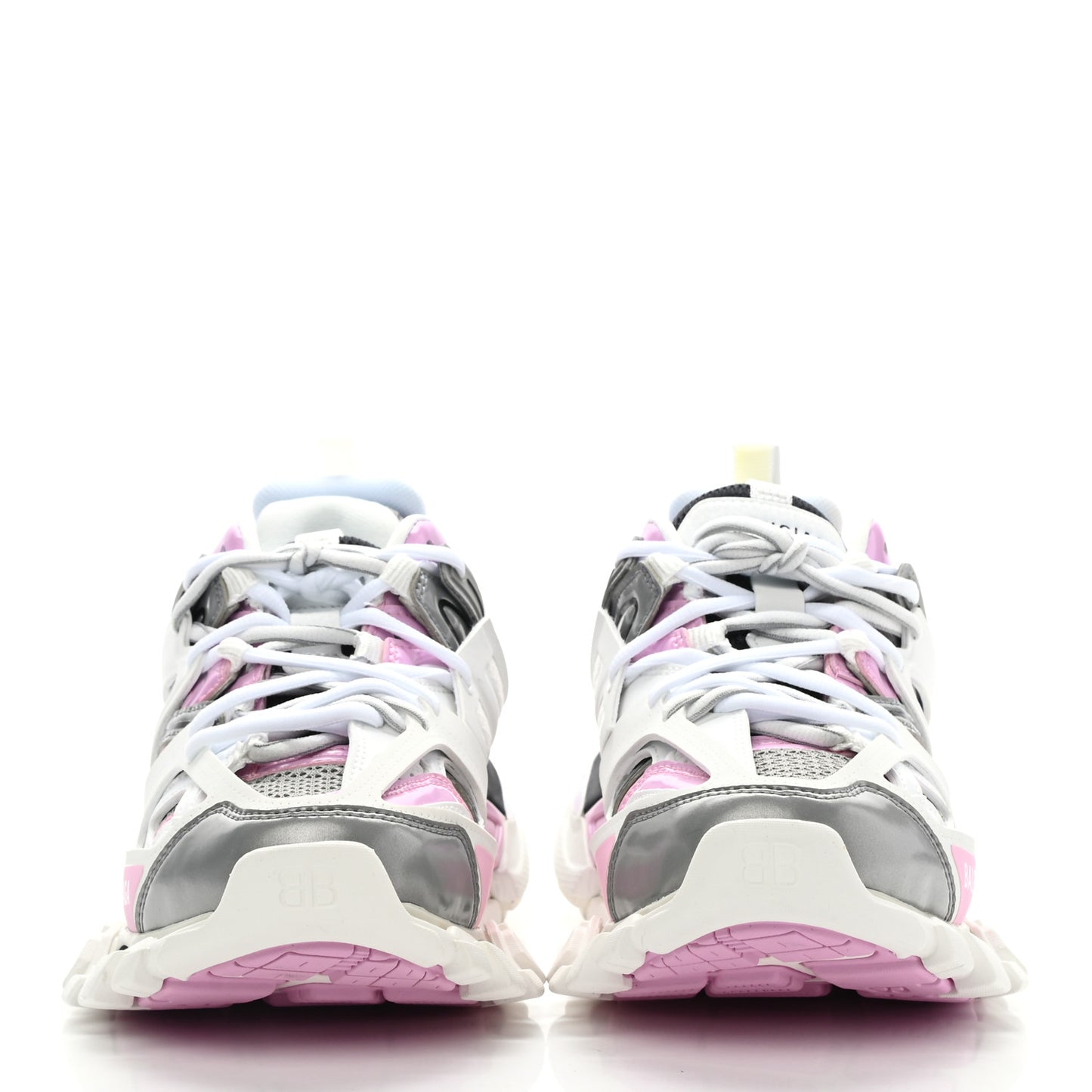 Mesh Rubber Bi-Color Womens Track Sneakers 37 White Pink Grey