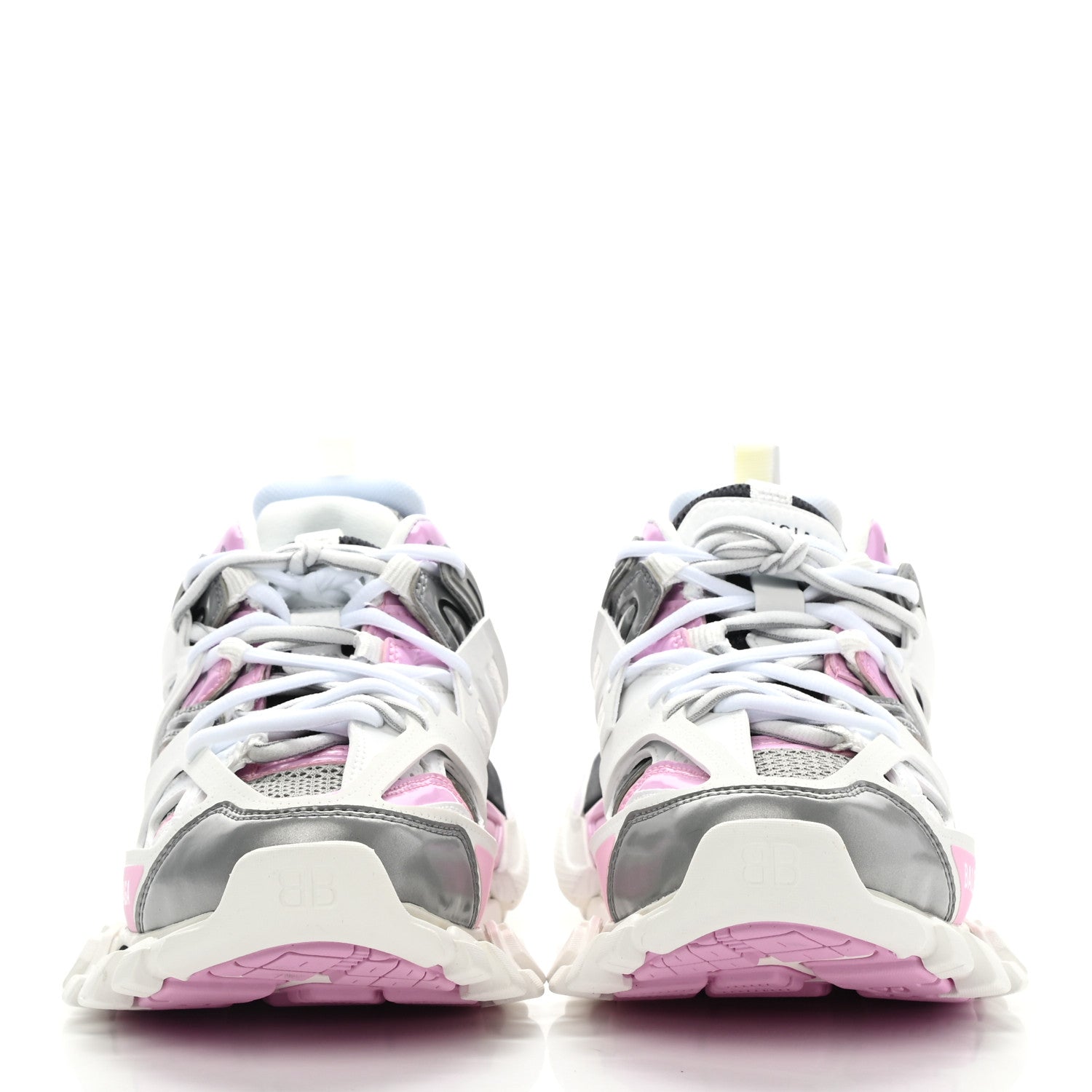 Balenciaga Mesh Rubber Bi-Color Womens Track Sneakers 37 White Pink Grey 2 of 9
