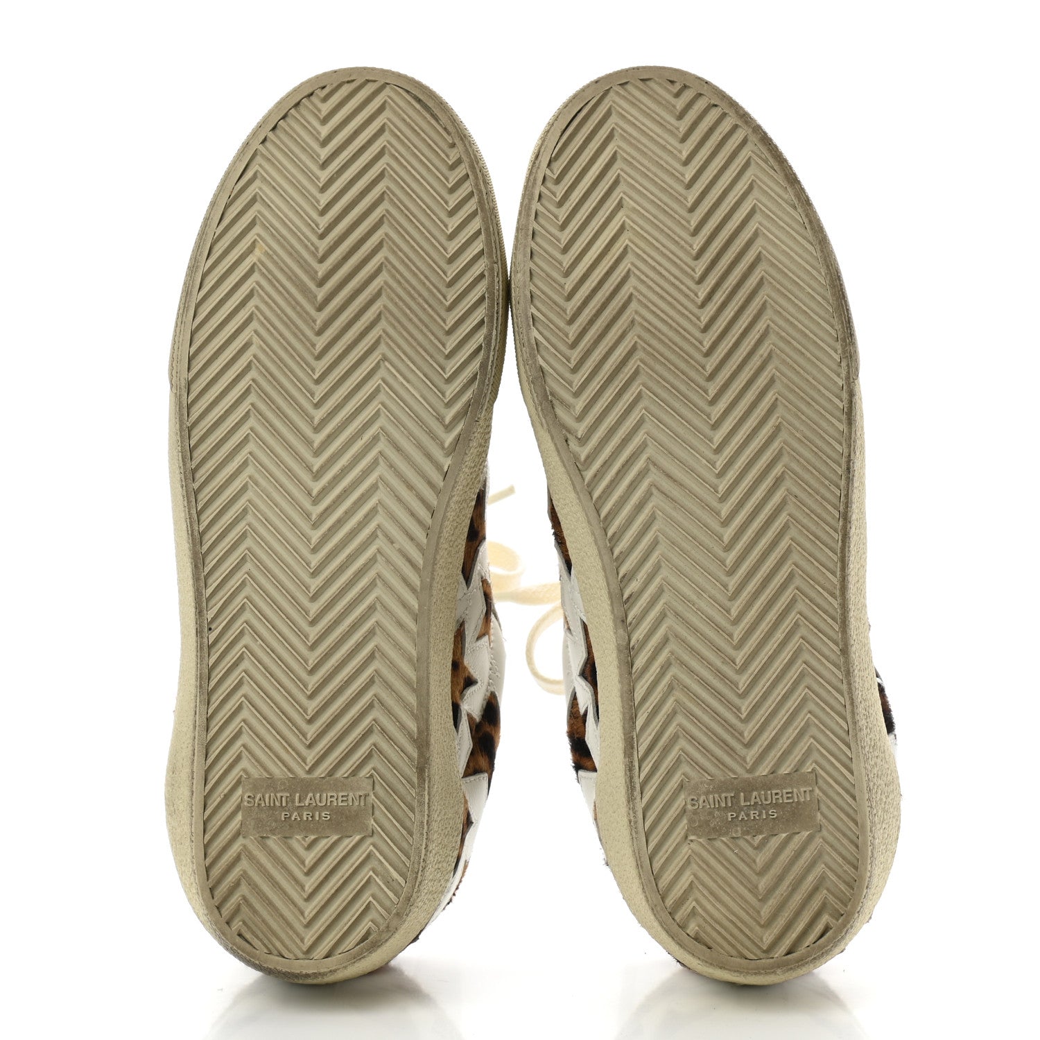 Saint Laurent Calfskin Pony Hair Star Court Sneakers 36 White 5 of 9
