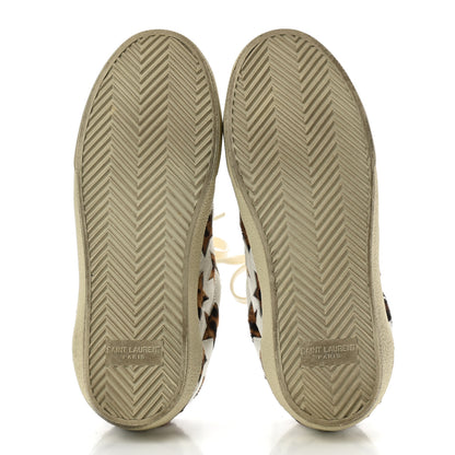 Saint Laurent Calfskin Pony Hair Star Court Sneakers 36 White 5 of 9