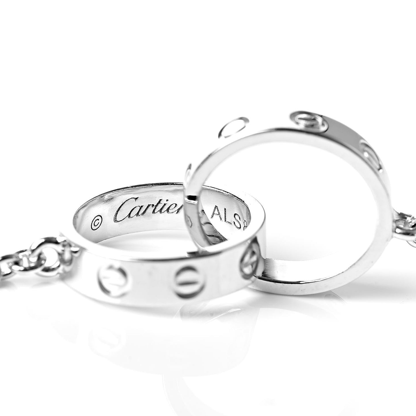 18K White Gold Interlocking LOVE Bracelet