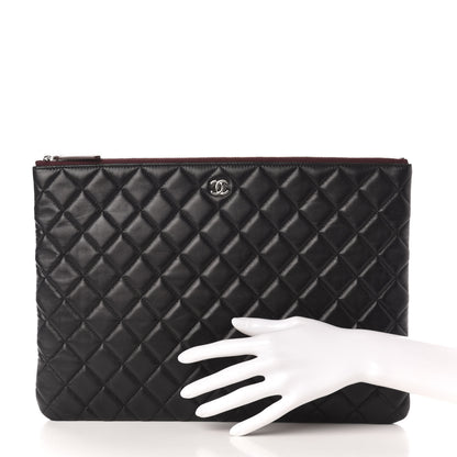 Chanel Lambskin Quilted Large Cosmetic Case Black 2 of 10