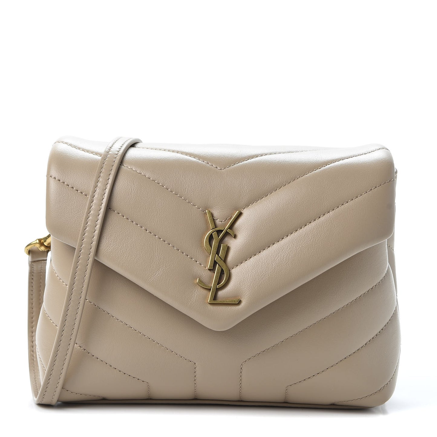 Calfskin Y Quilted Monogram Toy Loulou Crossbody Bag Dark Beige