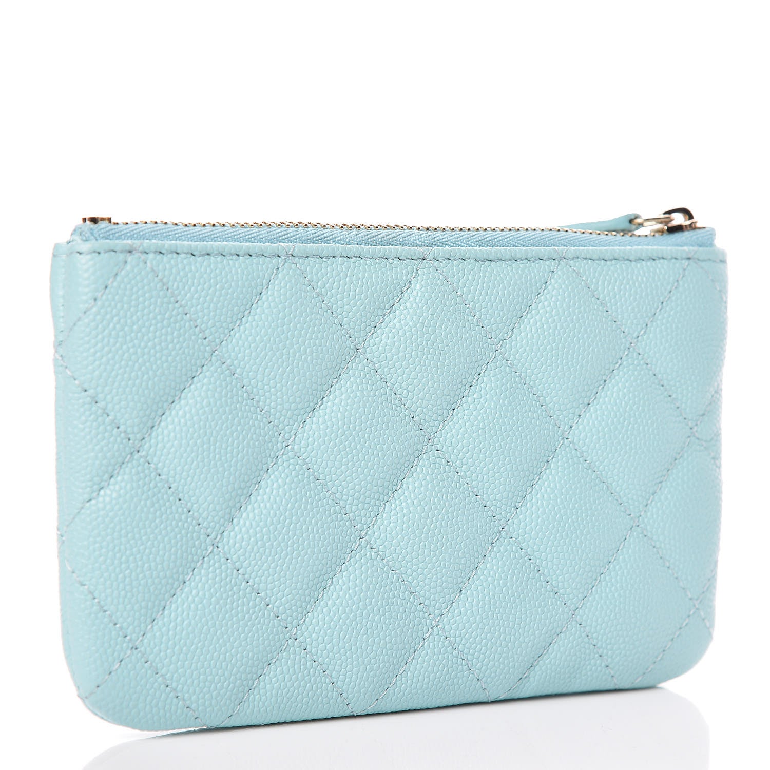 Chanel Caviar Quilted Small Cosmetic Case Light Blue 3 of 9