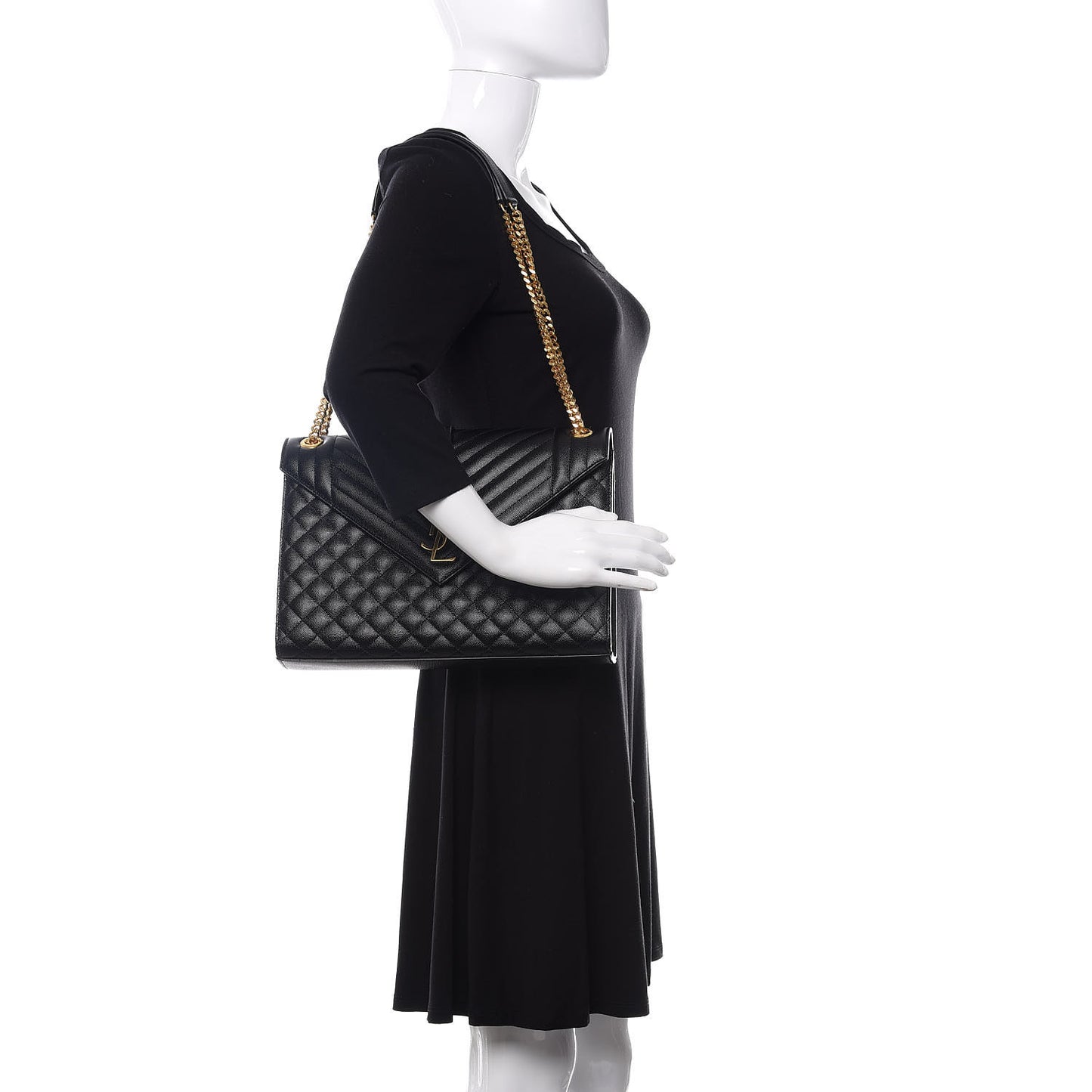 Grain De Poudre Large Tri-Quilt Monogram Satchel Black