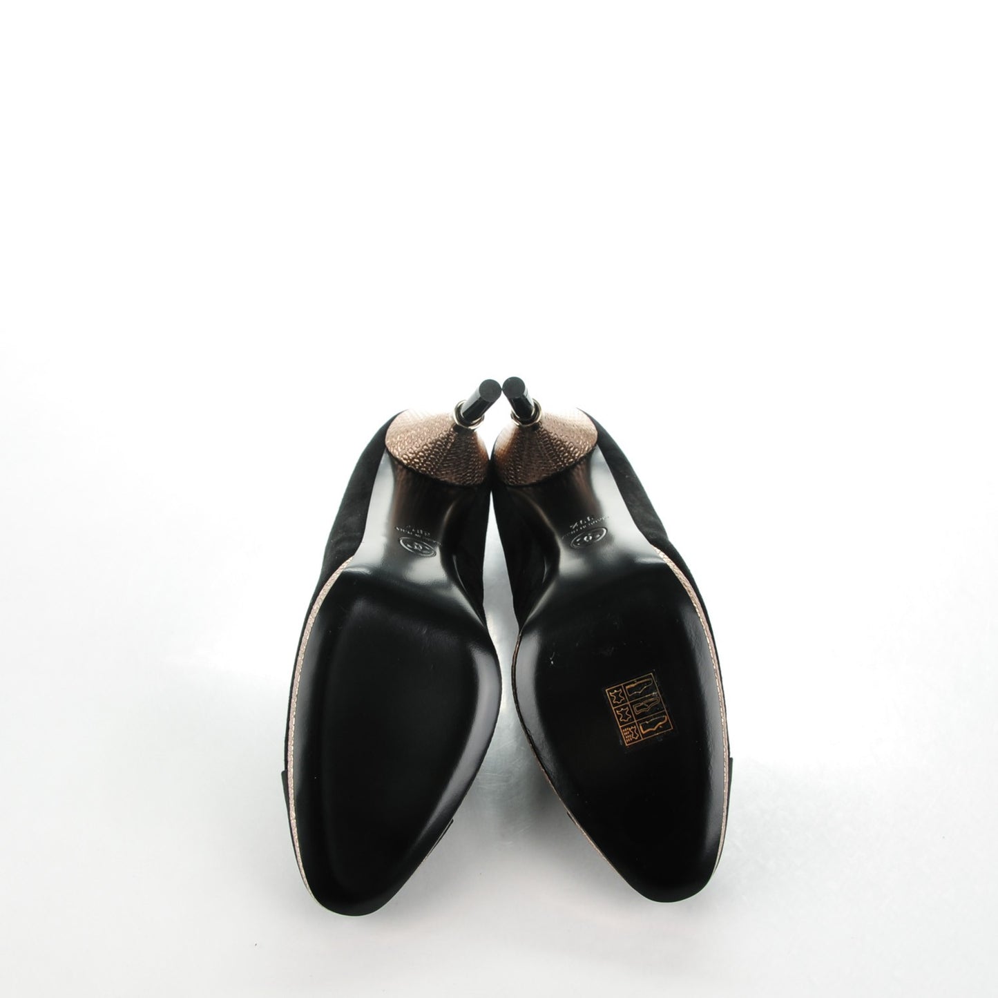 Suede Calfskin Satin Cap Toe CC Pumps 39.5 Black