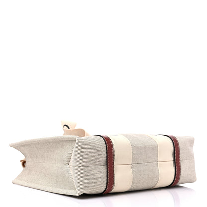Chloe Cotton Calfskin Medium Woody Ribbon Tote White Brown 4 of 12