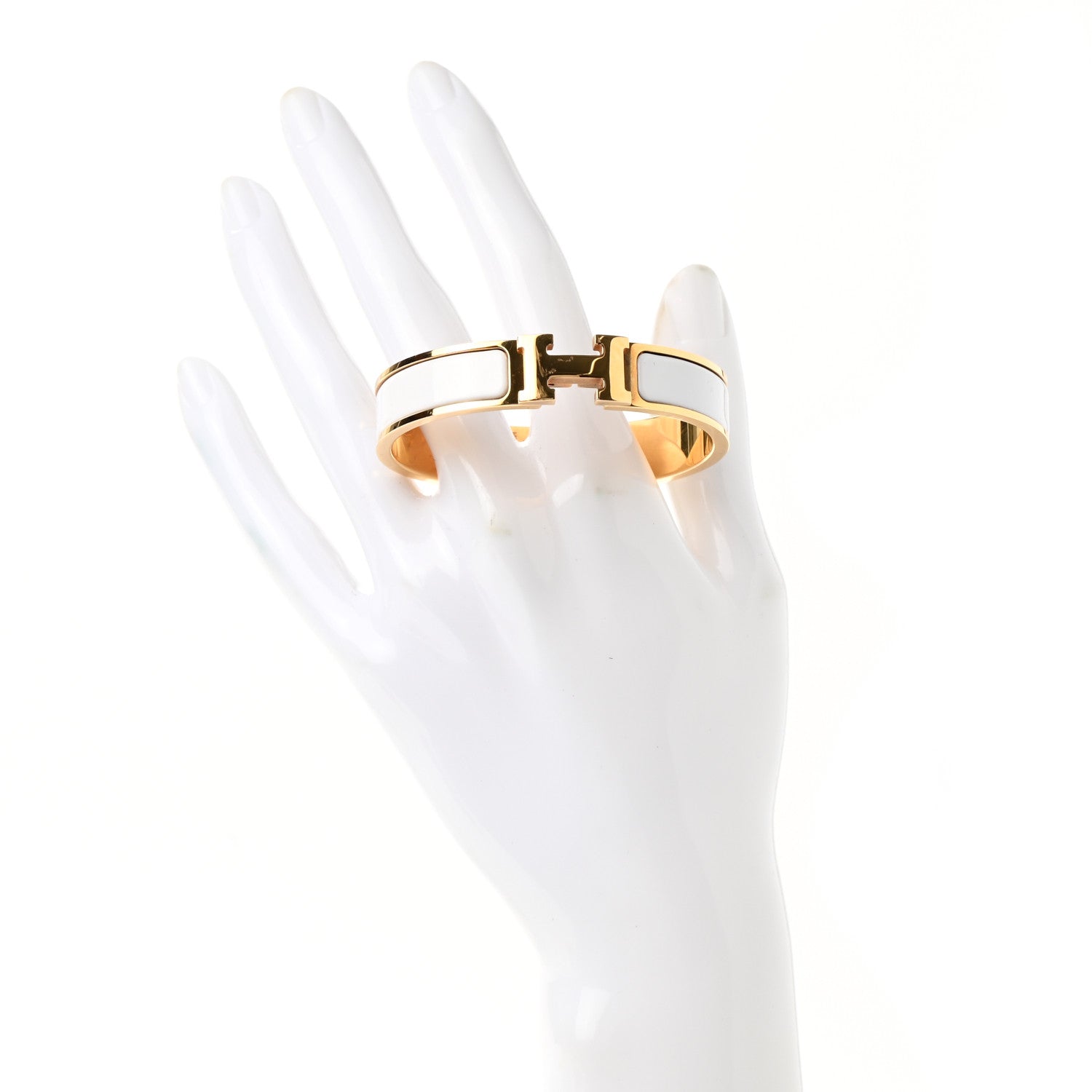 Hermes Enamel Narrow Clic Clac H Bracelet PM White 2 of 5