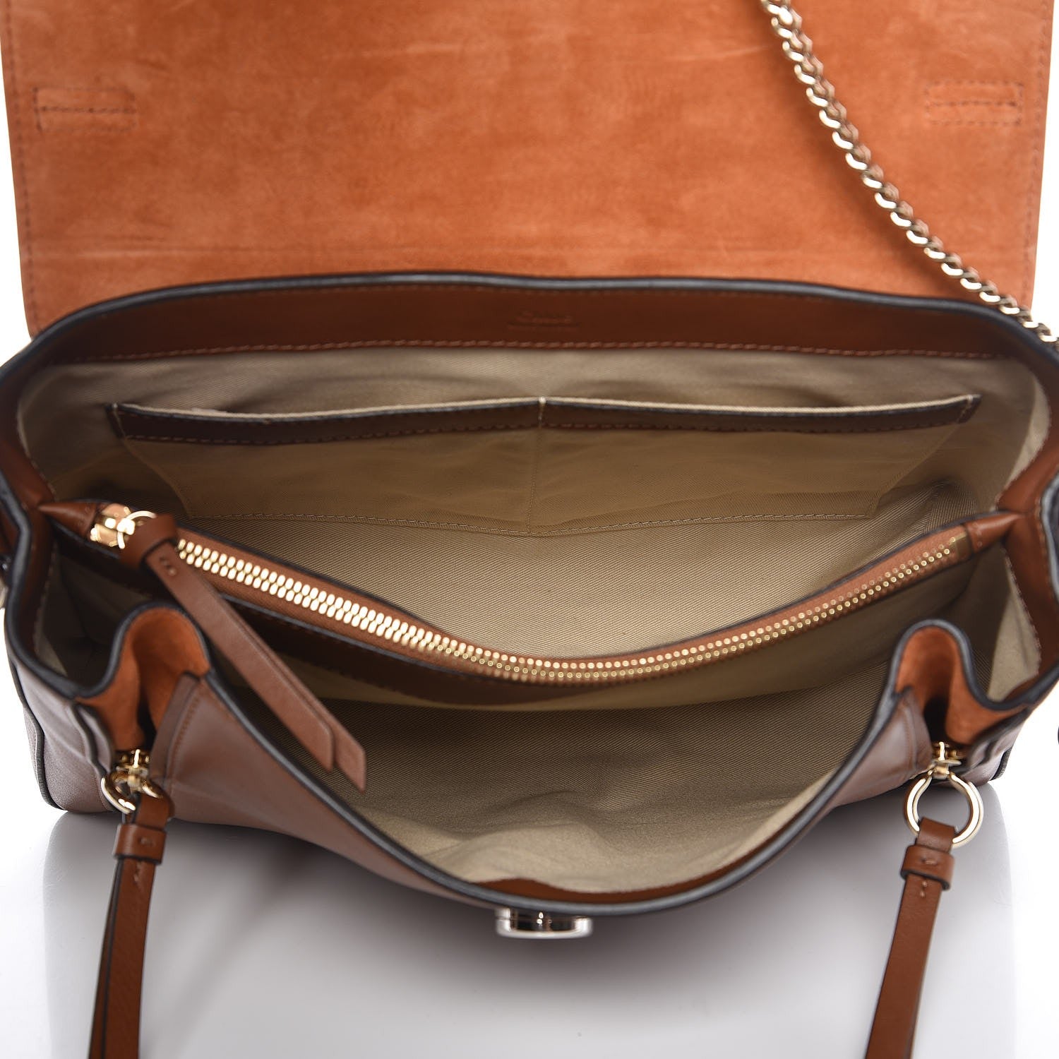 Chloe Calfskin Medium Faye Day Shoulder Bag Tan 6 of 8